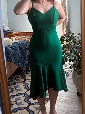 Banana Republic Emerald Green V-Neck Midi Dress